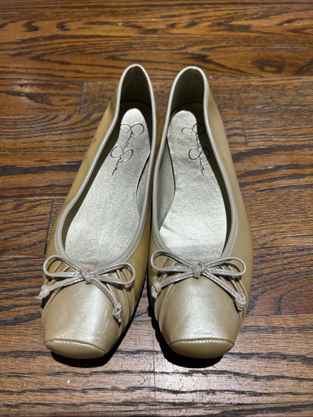 Jessica Simpson Metallic Gold Ballet Flats with Bow